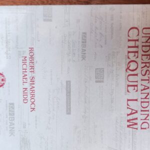 Sharrock: Understanding The Cheque Law: 1992: Juta