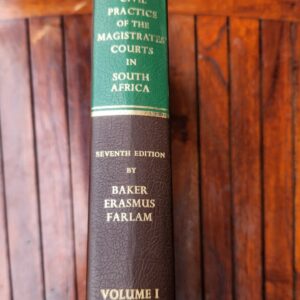 Baker: Jones & Buckle on The Civil Practice of the Magistrate Courts? in South Africa: 7th: Ed: Vol 1&2: 1980: Juta